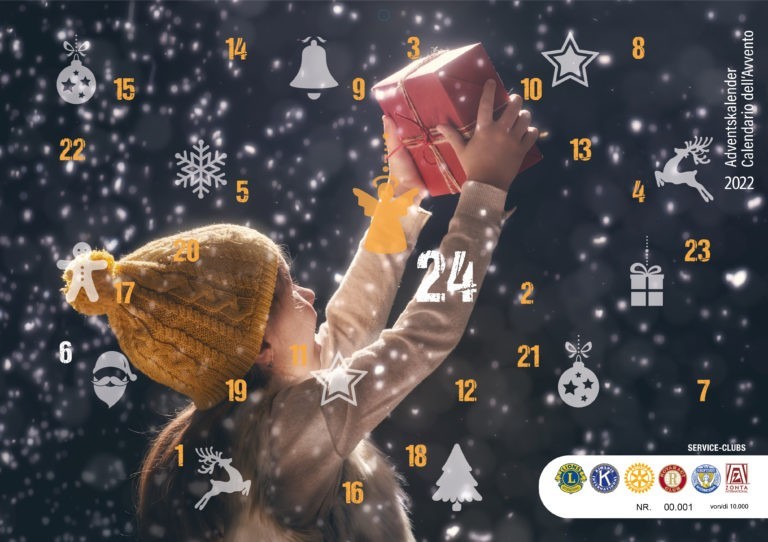 Advent 2022: Beeindruckende Spendenbereitschaft  im Rahmen des Adventskalenders der Südtiroler Service-Clubs